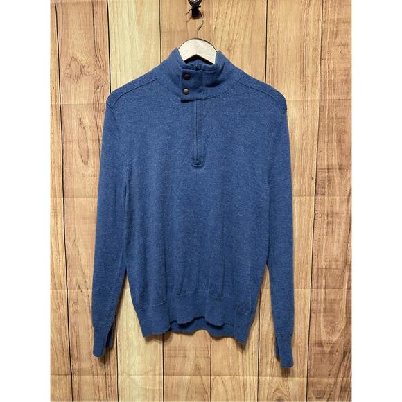 Banana Republic Large blue mens merino wool sweater extra fine - Picture 1 of 7